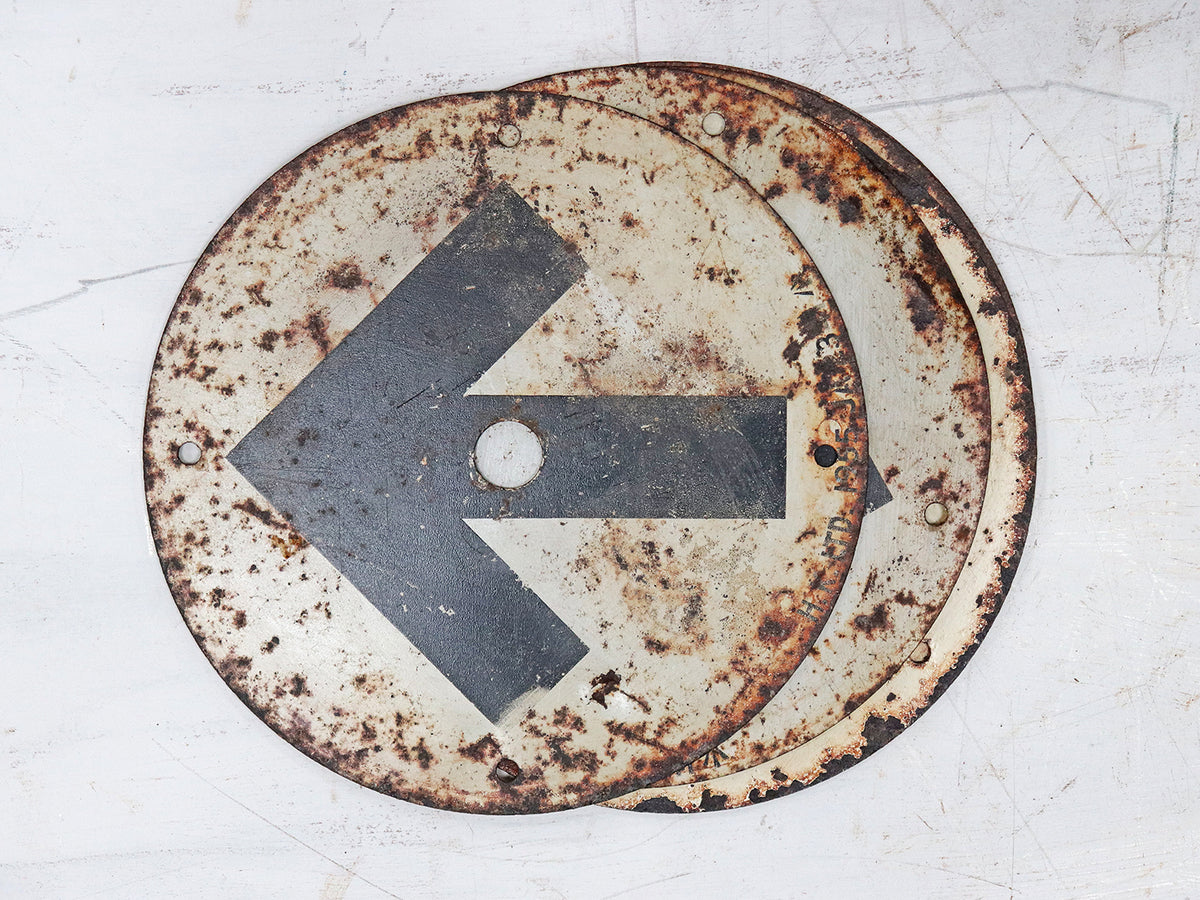 Vintage Industrial Metal 'Direction Arrow' Sign | Art | Scaramanga