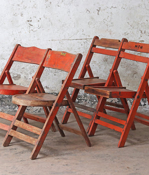Vintage Red Folding Chair