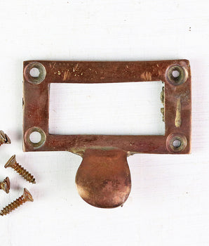Vintage Style Brass Drawer Handle Name Plate