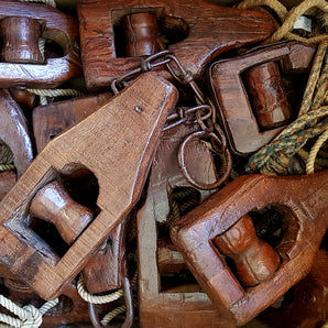 Vintage Wooden Pulley