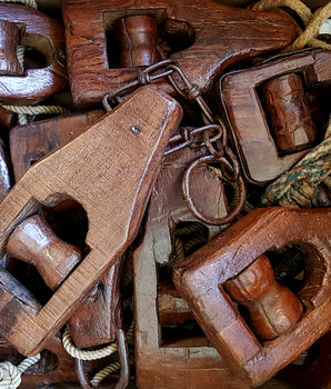 Vintage Wooden Pulley