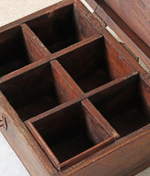 Rustic Vintage Teak Spice Box