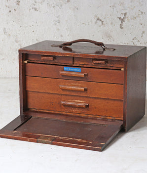 Vintage Engineer's Wooden Tool Chest