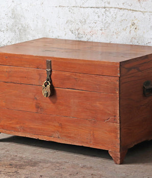 Large Antique Teak Storage Chest