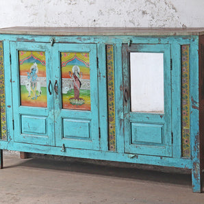 Vintage Rajasthani Sideboard Cabinet