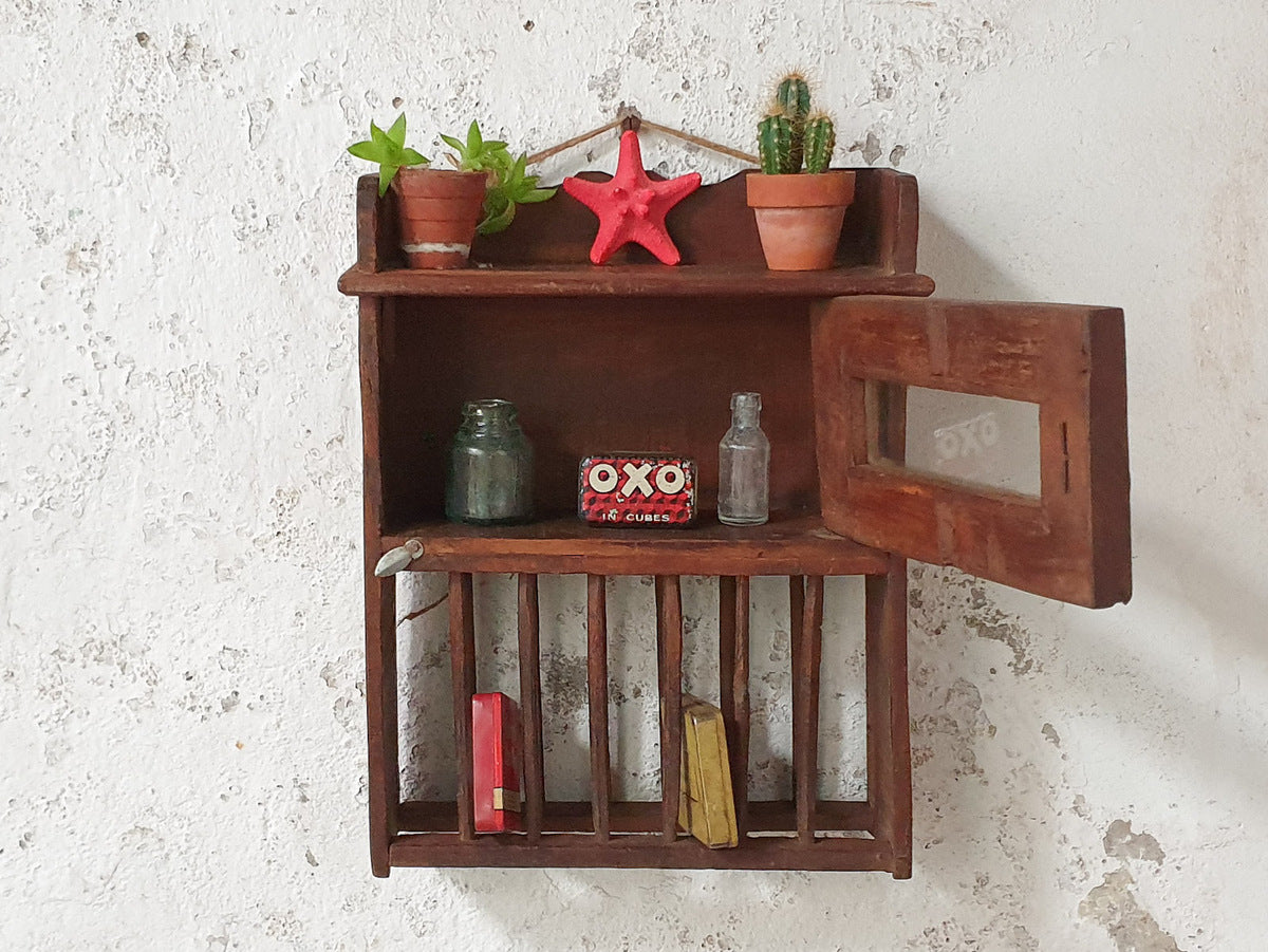 Small Rustic Wall Rack | vintage storage | Scaramanga