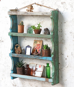 Painted Reclaimed Wooden Shelves