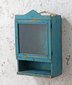 Vintage Blue Wall Display Cabinet