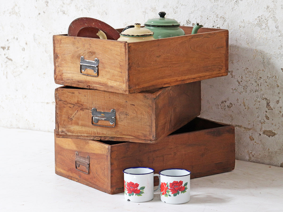 Wooden Storage Boxes  Vintage Wooden Box from Scaramanga