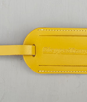 Yellow Leather Luggage Tag