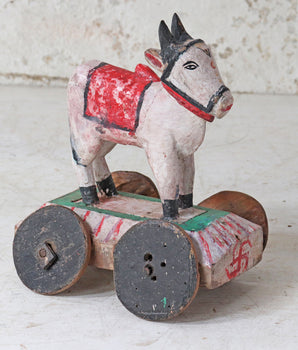 Old Indian Cow Statute On Wheels