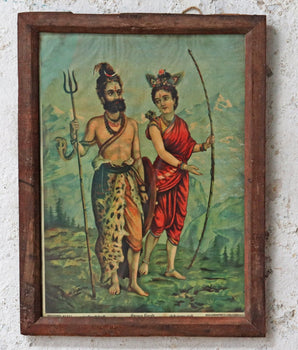 Original Ravi Varma Indian Print - Kirat Billi