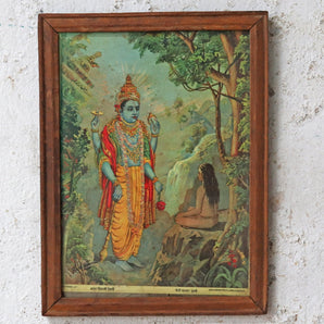 Narayan Darshan - Lord Vishnu - Vintage Print Ravi Varma