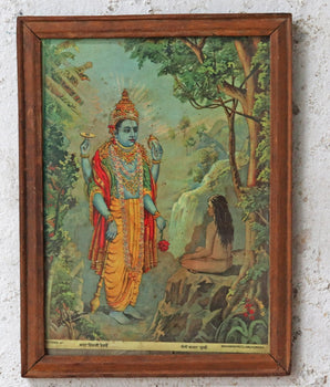 Narayan Darshan - Lord Vishnu - Vintage Print Ravi Varma