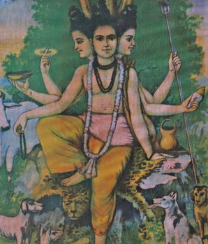 Lord Dattatreya - Vintage Art Print By Ravi Varma