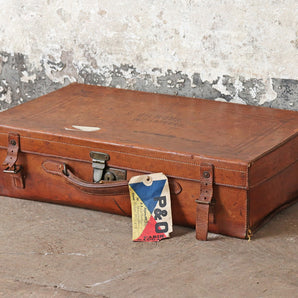 Antique Military Leather Suitcase