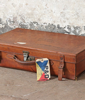 Antique Military Leather Suitcase