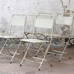 Set Of 12 Vintage White Chairs