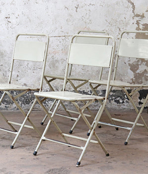 Set Of 12 Vintage White Chairs